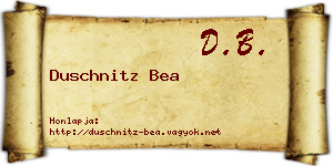 Duschnitz Bea névjegykártya